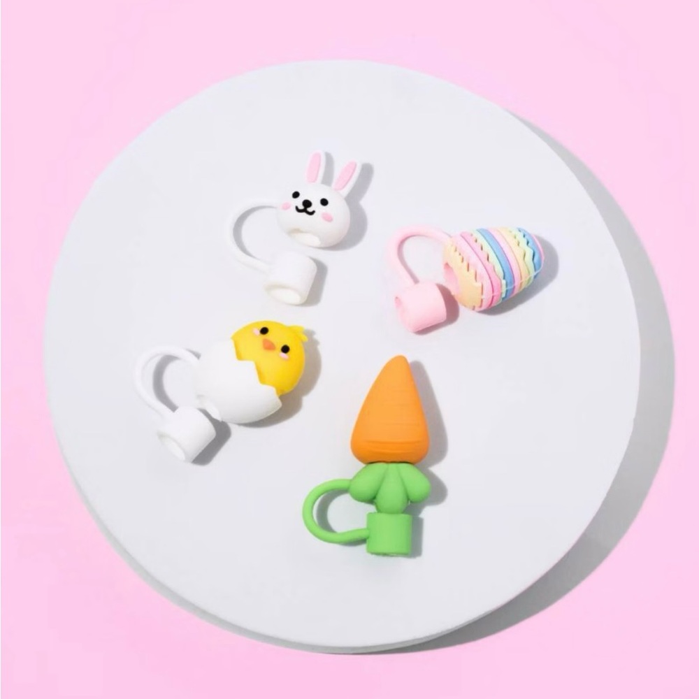 NEW!!! Char Charms Easter Straw Topper 4 Pack Set For Tumblers!-(NWT) - Picture 3 of 9